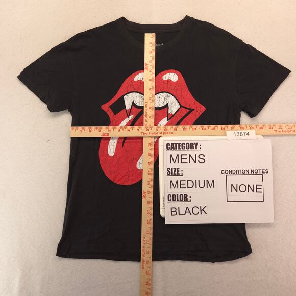 The Rolling Stones Band Crew Neck Short Sleeve T Shirt Mens Size Medium M Black - Picture 5 of 9
